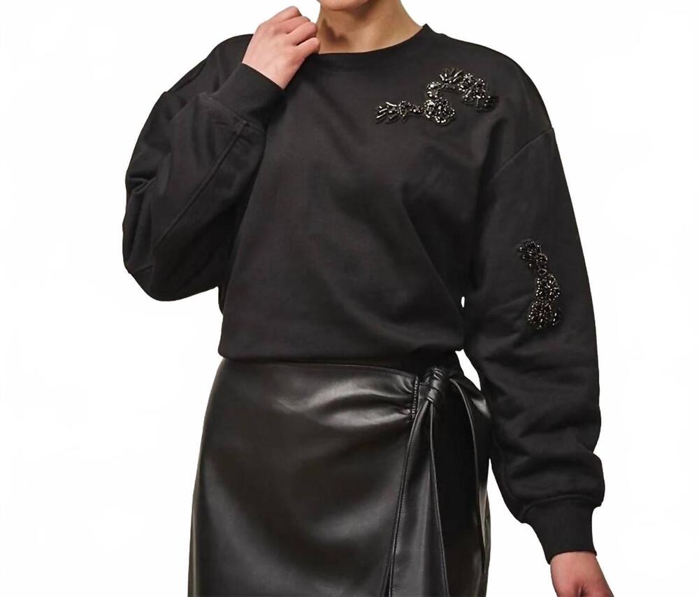 NEW ESQUALO elly embellished sweater in black